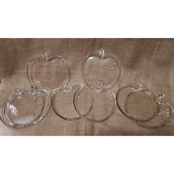 Vintage Hazel Atlas Apple Shaped Bowl & Saucer Set Dessert Dining 20-Piece Set - Picture 2 of 11